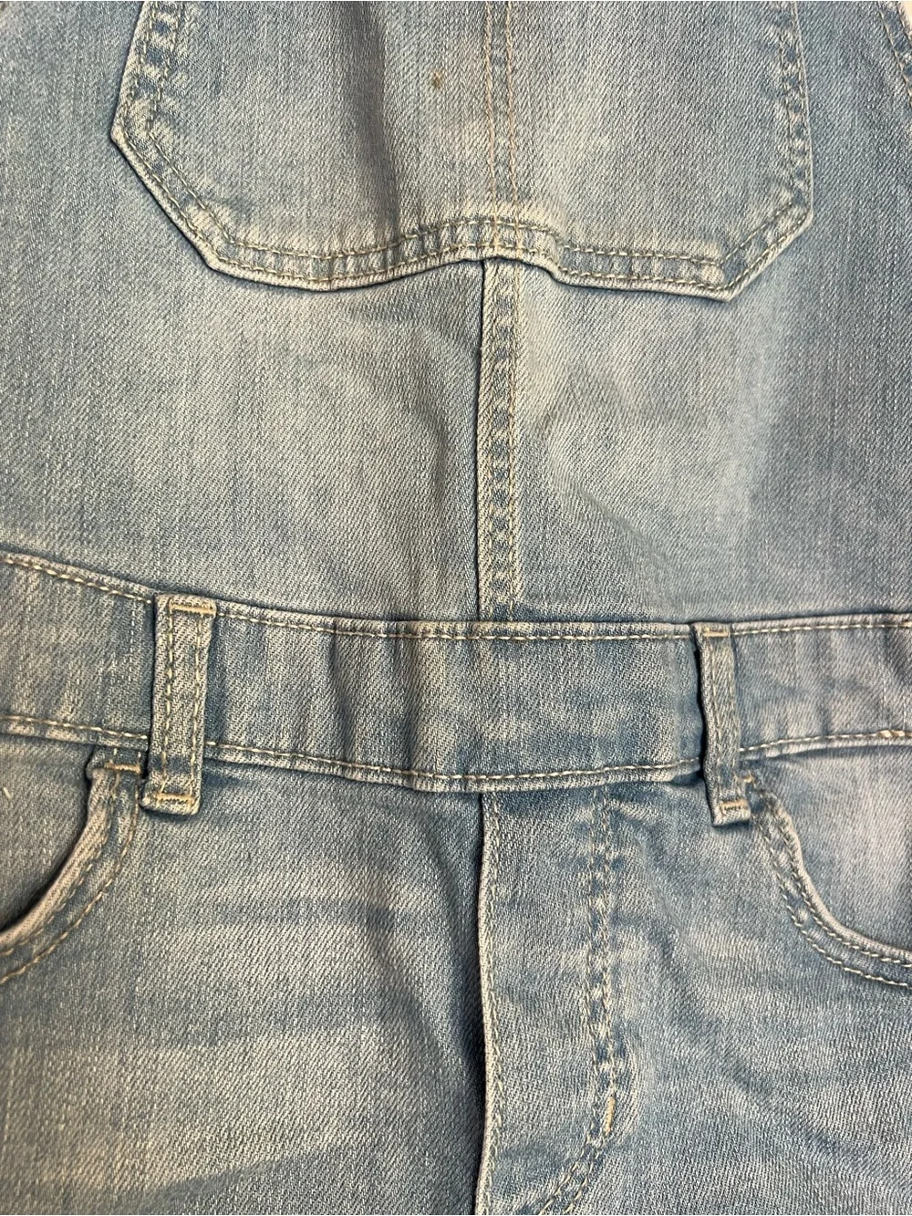 OshKosh B’gosh Girls Denim Shortalls Overalls Lace Trim Size 8